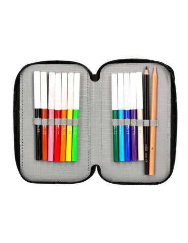CI | Plumier escolar antartik doble color coral 28 piezas