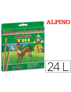 CI | Lapices de colores alpino tri estuche de 24 colores...