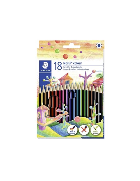 CI | Lapices de colores staedtler wopex ecologico 18 colores en caja de carton