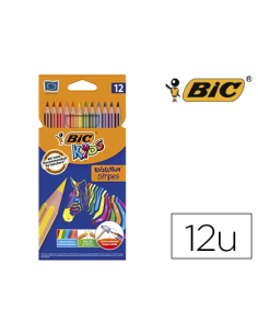 CI | Lapices de colores bic evolution stripes caja de 12...