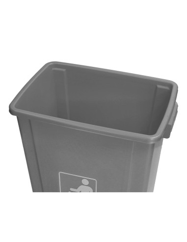 CI | Papelera contenedor q-connect plastico con tapa de balancin 20 litros 340x240x450 mm gris
