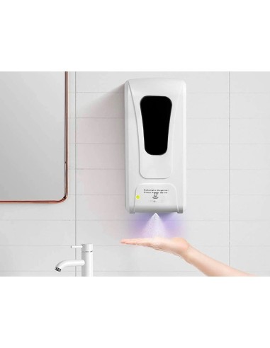 CI | Dispensador Para Gel Y Jabon Q-Connect Automatico Sensor Y Soporte Metalico 152 Cm Alto 13X11,5X27 Cm 1000 Ml Blanco