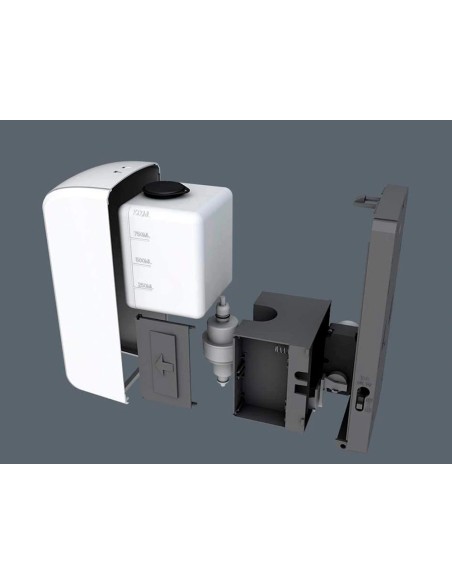 CI | Dispensador Para Gel Y Jabon Q-Connect Automatico Sensor Y Soporte Metalico 152 Cm Alto 13X11,5X27 Cm 1000 Ml Blanco
