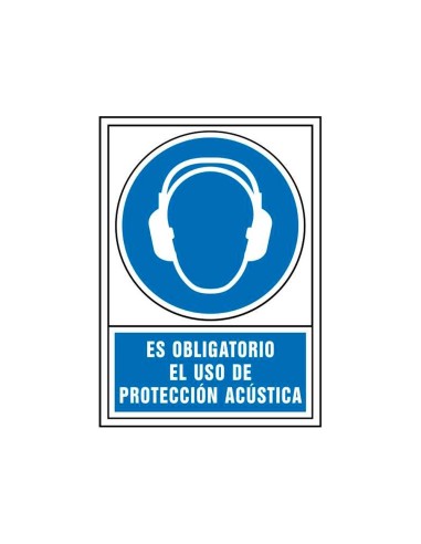CI | Pictograma syssa señal de obligacion es obligatorio el uso de proteccion acustica en pvc 245x345 mm