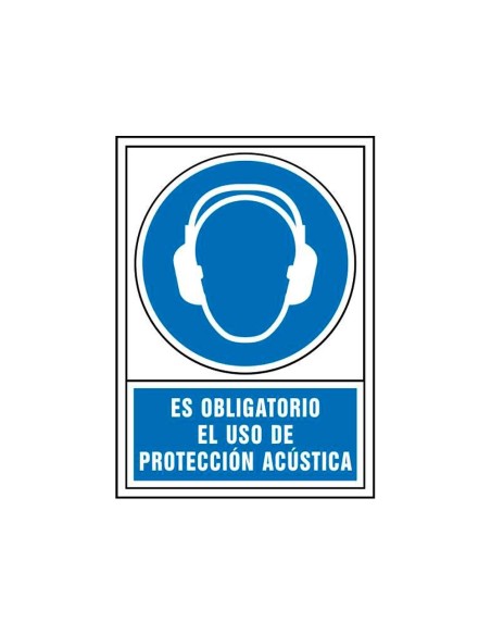 CI | Pictograma syssa señal de obligacion es obligatorio el uso de proteccion acustica en pvc 245x345 mm