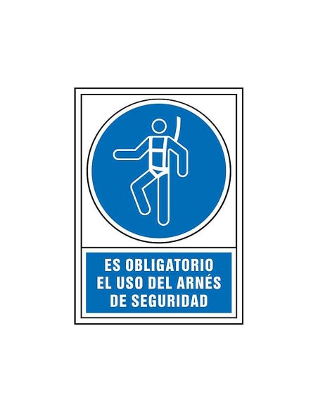 CI | Pictograma syssa señal de obligacion es obligatorio el uso de arnes de seguridad en pvc 245x345 mm