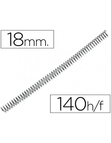 CI | Espiral metalico q-connect 64 5:1 18mm 1,2mm caja de 100 unidades