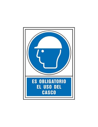 CI | Pictograma syssa señal de obligacion es obligatorio el uso de casco en pvc 245x345 mm