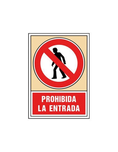 CI | Pictograma syssa señal de prohibicion prohibida la entrada en pvc 245x345 mm