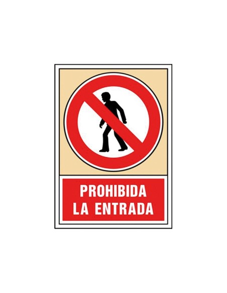 CI | Pictograma syssa señal de prohibicion prohibida la entrada en pvc 245x345 mm