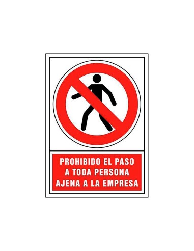CI | Pictograma syssa señal de prohibicion prohibido el paso a toda persona ajena a la empresa en pvc 245x345 mm