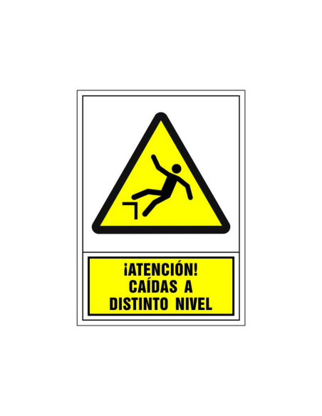 CI | Pictograma syssa señal de advertencia atencion! caidas a distinto nivel en pvc 245x345 mm