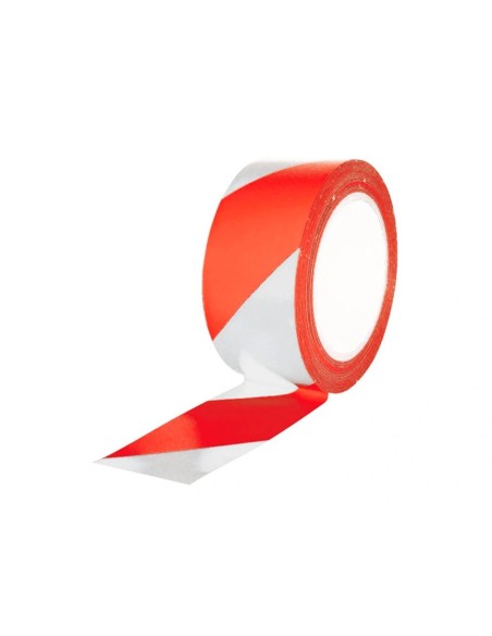 CI | Cinta De Señalizacion Q-Connect No Adhesiva Rojo Y Blanco 75 Mm X 300 M