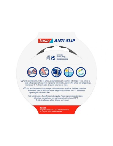 CI | Cinta Antideslizante Adhesiva Tesa Uso Interior / Exterior Color Negro 15 Mt X 25 Mm