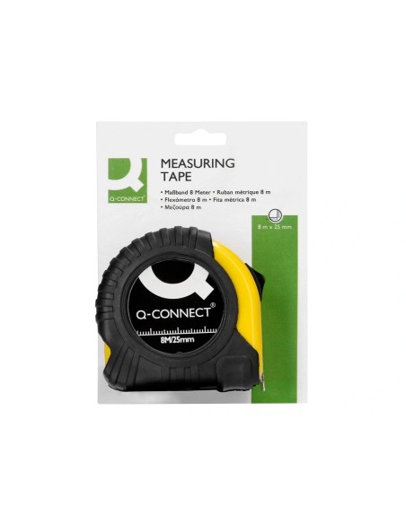 CI | Flexometro Q-Connect De 8 Mt Con Freno Material Antichoque 25 Mm De Ancho