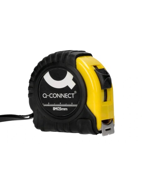 CI | Flexometro Q-Connect De 8 Mt Con Freno Material Antichoque 25 Mm De Ancho