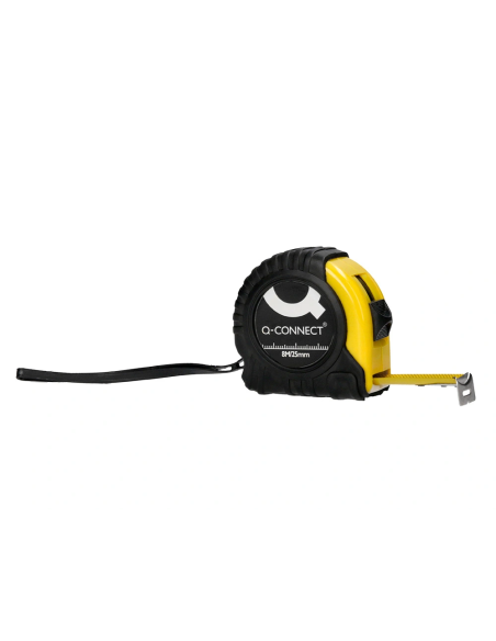 CI | Flexometro Q-Connect De 8 Mt Con Freno Material Antichoque 25 Mm De Ancho