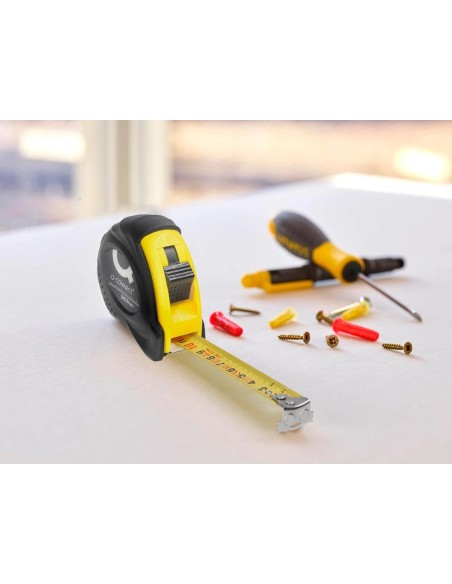 CI | Flexometro q-connect de 5 mt con freno material antichoque 19 mm de ancho