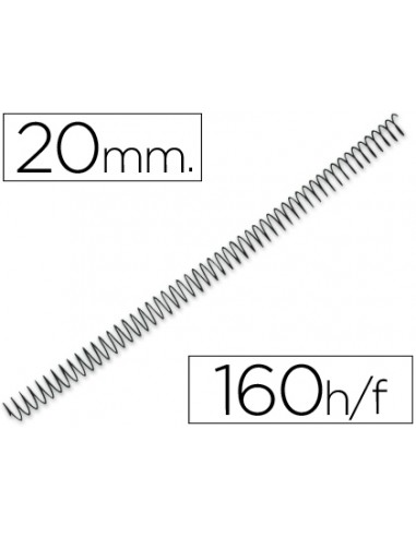 CI | Espiral metalico q-connect 64 5:1 20mm 1,2mm caja de 100 unidades