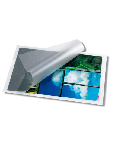 CI | Bolsa de plastificar q-connect 153 x 216 mm din a5 125 mc autoadhesivas caja de 100 unidades