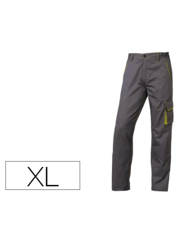 CI | Pantalon de trabajo deltaplus cintura ajustable 5 bolsillos color gris verde talla xl