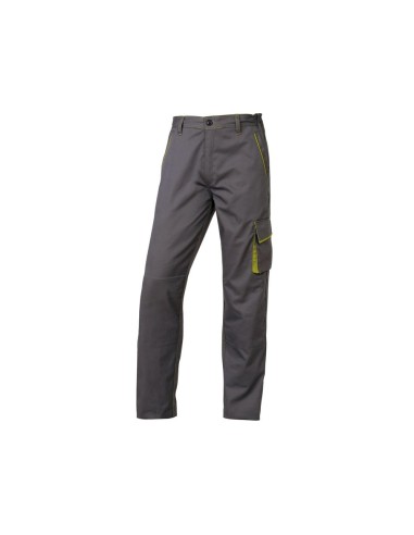CI | Pantalon de trabajo deltaplus cintura ajustable 5 bolsillos color gris verde talla xl