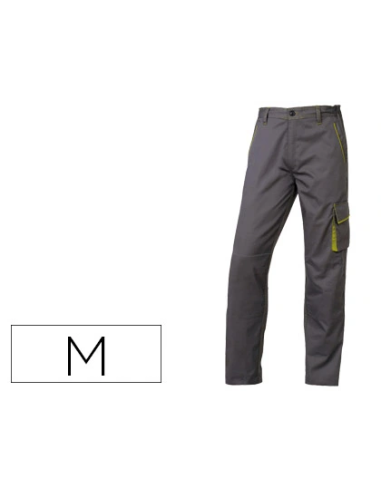 CI | Pantalon de trabajo deltaplus cintura ajustable 5 bolsillos color gris verde talla m