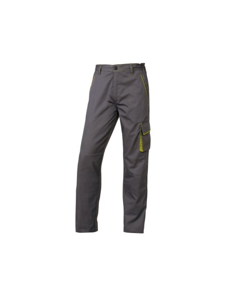 CI | Pantalon de trabajo deltaplus cintura ajustable 5 bolsillos color gris verde talla m