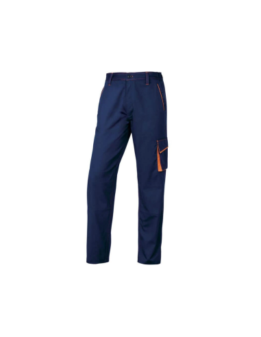CI | Pantalon de trabajo deltaplus cintura ajustable 5 bolsillos color azul naranja talla xl naranja talla xl