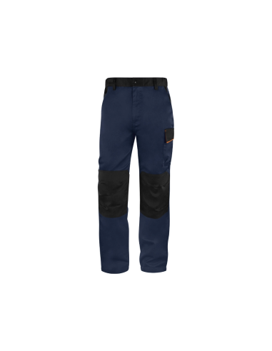 CI | Pantalon de trabajo deltaplus cintura ajustable 5 bolsillos color azul naranja talla m