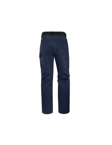 CI | Pantalon de trabajo deltaplus cintura ajustable 5 bolsillos color azul naranja talla s