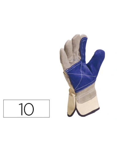 CI | Guantes deltaplus docker serraje vacuno reforzado ideal para trabajos intensivo color gris-azul talla 10