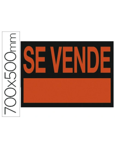 CI | Cartel plastico "se vende" rojo fluorescente 700x500 mm