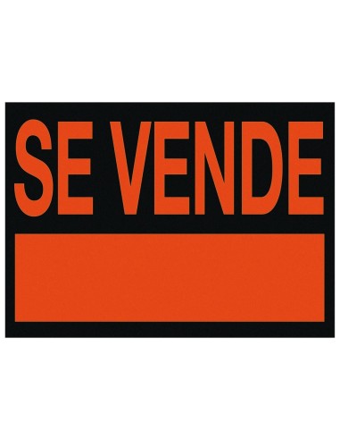 CI | Cartel plastico "se vende" rojo fluorescente 700x500 mm
