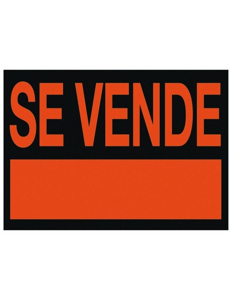 CI | Cartel plastico "se vende" rojo fluorescente 700x500 mm