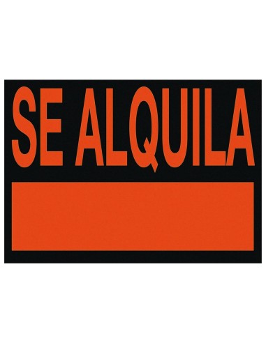 CI | Cartel plastico "se alquila" rojo fluorescente 700x500 mm