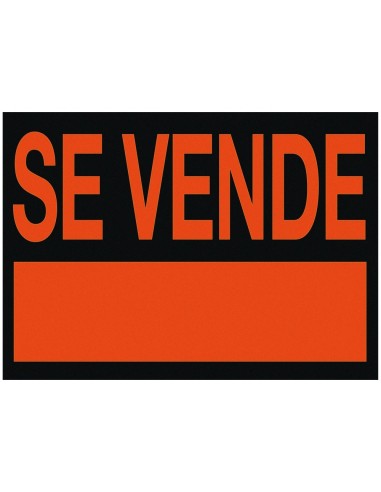 CI | Cartel plastico "se vende" rojo fluorescente -500x234 mm