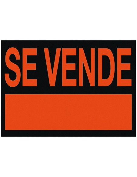 CI | Cartel plastico "se vende" rojo fluorescente -500x234 mm