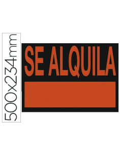 CI | Cartel plastico "se alquila" rojo fluorescente...
