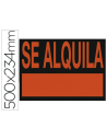 CI | Cartel plastico "se alquila" rojo fluorescente -500x234 mm