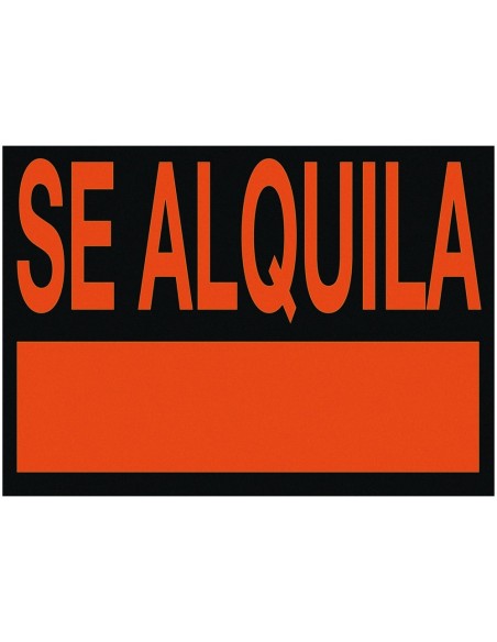 CI | Cartel plastico "se alquila" rojo fluorescente -500x234 mm