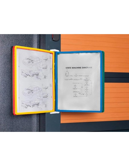 CI | Portacatalogo de pared plastico liderpapel con 10 fundas din a4 colores surtidos