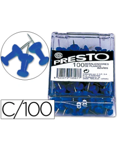 CI | Señalizador de planos presto azul -caja de 100 unidades