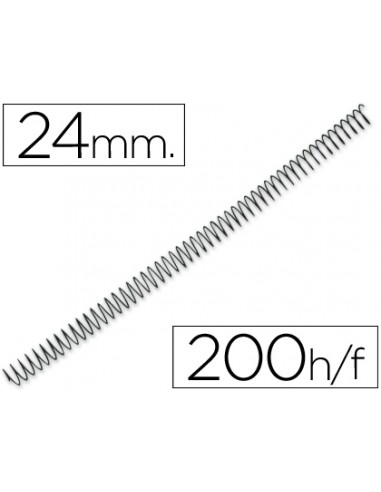 CI | Espiral metalico q-connect 64 5:1 24mm 1,2mm caja de 100 unidades
