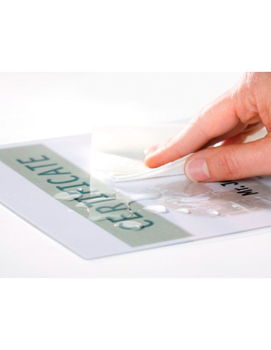 CI | Bolsa de plastificar q-connect 153 x 216 mm din a5 125 mc autoadhesivas caja de 100 unidades