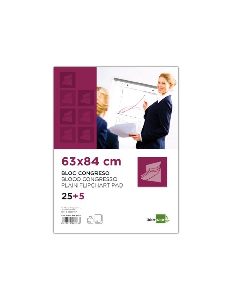 CI | Bloc congreso liderpapel liso 63x84cm 25+5 hojas 80g/m2