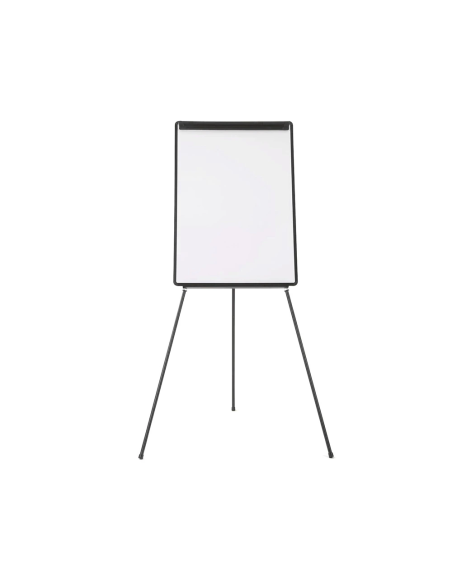 CI | Pizarra blanca q-connect con tripode 100x70 cm para convenciones superficie laminada marco negro