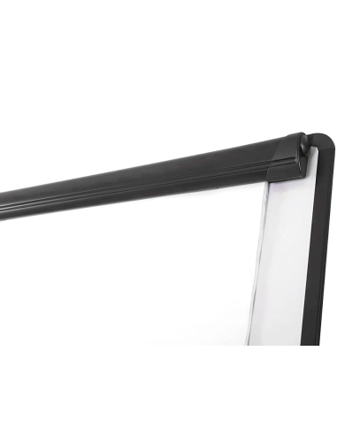 CI | Pizarra blanca q-connect con tripode 100x70 cm para convenciones superficie laminada marco negro
