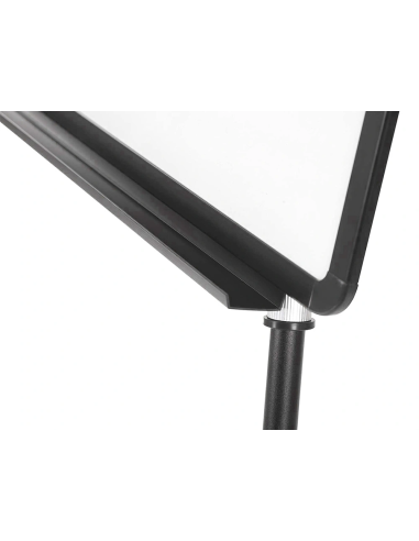 CI | Pizarra blanca q-connect con tripode 100x70 cm para convenciones superficie laminada marco negro