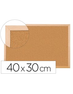 CI | Pizarra corcho q-connect 40x30 cm marco de madera